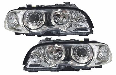 BMW E46 COUPE / CABRIO 99-03 - Přední světla ANGEL EYES DEPO - Chromová
